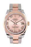 Rolex Datejust 31 Pink Roman Dial Dome set with Diamonds Bezel Ladies Watch 278241