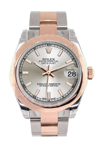 Rolex Datejust 31 Silver Dial 18K Rose Gold Two Tone Ladies Watch 178241 / None