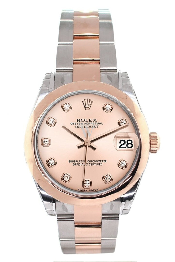 Rolex Datejust 31 Pink Diamond Dial 18K Rose Gold Two Tone Ladies Watch 178241