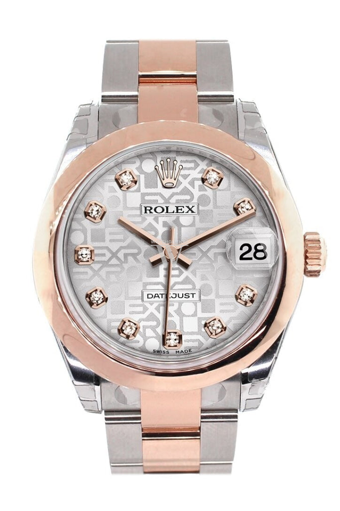 Rolex Datejust 31 Silver Jubilee Diamond Dial 18K Rose Gold Two Tone Ladies Watch 178241 / None