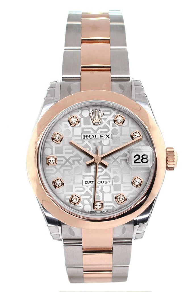 Rolex Datejust 31 Silver Jubilee Diamond Dial 18K Rose Gold Two Tone Ladies Watch 178241