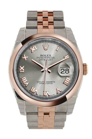 Rolex Datejust 36 Steel Roman Dial And 18K Rose Gold Jubilee Watch 116201 / None