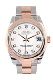 Rolex Datejust 31 White Diamond Dial 18K Rose Gold Two Tone Ladies Watch 178241