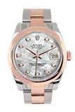 Rolex Datejust 31 White Mother of Pearl Diamond Dial 18K Rose Gold Two Tone Ladies Watch 178241