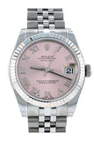 Rolex Datejust 31 Pink Dial Dial White Gold Fluted Bezel Jubilee Ladies Watch 178274