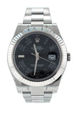 Rolex Datejust II 41 Black Dial 18kt White Gold Fluted Bezel Men's Watch 116334 Pre-owned