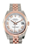 Rolex Datejust 31 White Roman Dial 18K Rose Gold Two Tone Jubilee Ladies Watch 178241