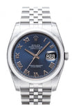 Rolex Datejust 36 Blue Dial Stainless Steel Jubilee Automatic Mens Watch 116200 / None