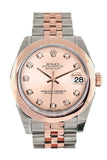 Rolex Datejust 31 Pink Diamond Dial 18K Rose Gold Two Tone Jubilee Ladies Watch 178241