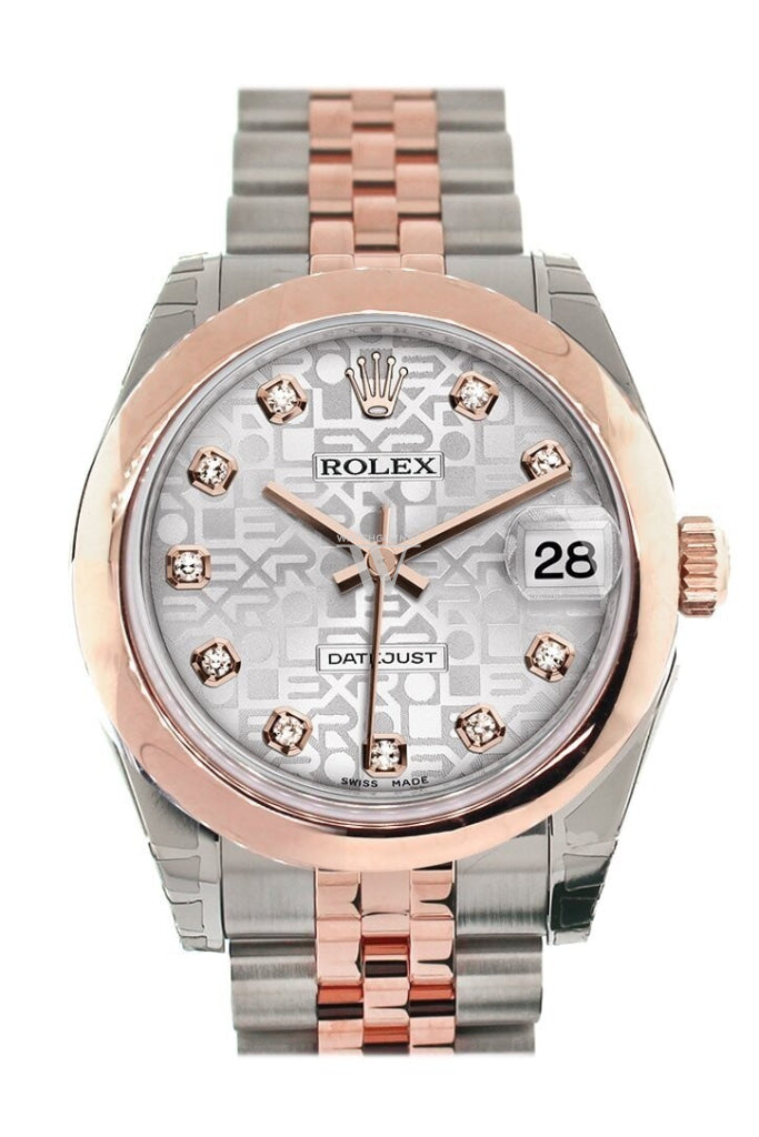 Rolex Datejust 31 Silver Jubilee Diamond Dial 18K Rose Gold Two Tone Ladies Watch 178241 / None