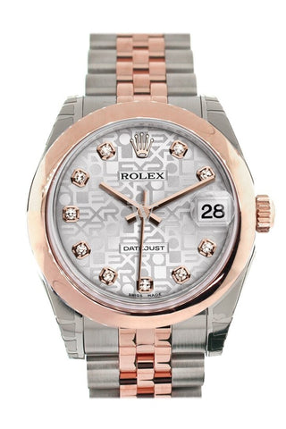 Rolex Datejust 31 Silver Jubilee Diamond Dial 18K Rose Gold Two Tone Ladies Watch 178241 / None