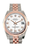 Rolex Datejust 31 White Diamond Dial 18K Rose Gold Two Tone Jubilee Ladies Watch 178241