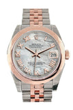 Rolex Datejust 31 White Mother of Pearl Roman Dial 18K Rose Gold Two Tone Jubilee Ladies Watch 178241