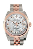 Rolex Datejust 31 White Mother of Pearl Diamond Dial 18K Rose Gold Two Tone Jubilee Ladies Watch 178241