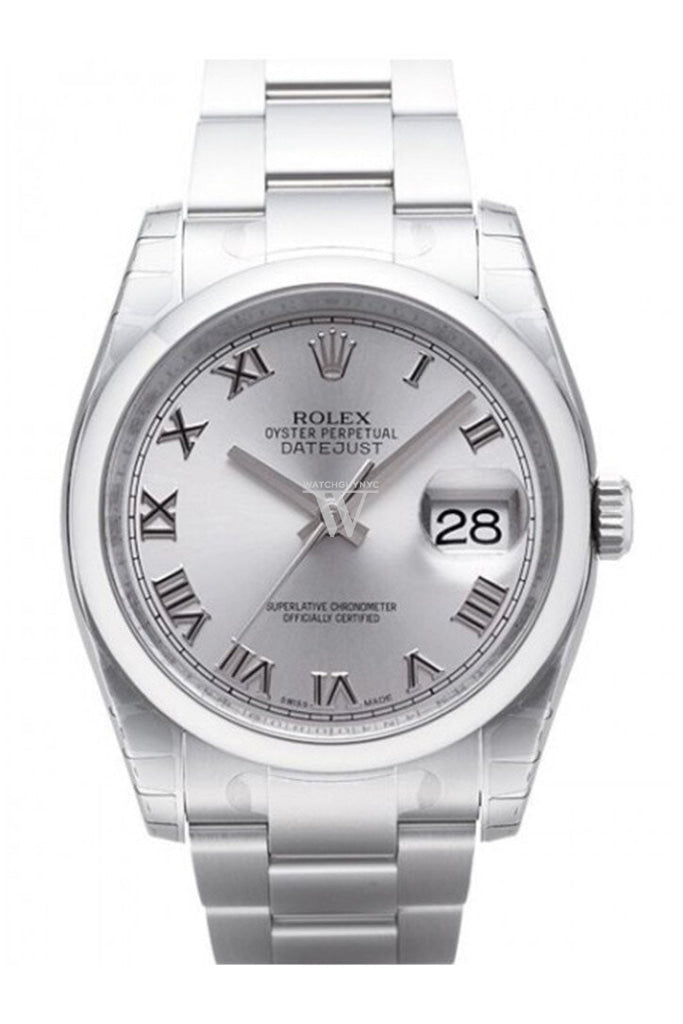 Rolex Datejust 36 Rhodium Dial Stainless Steel Oyster Automatic Mens Watch 116200 / None