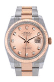 Rolex Datejust 36 Pink set with diamonds Dial Fluted Steel and 18k Rose Gold Oyster Watch 116231