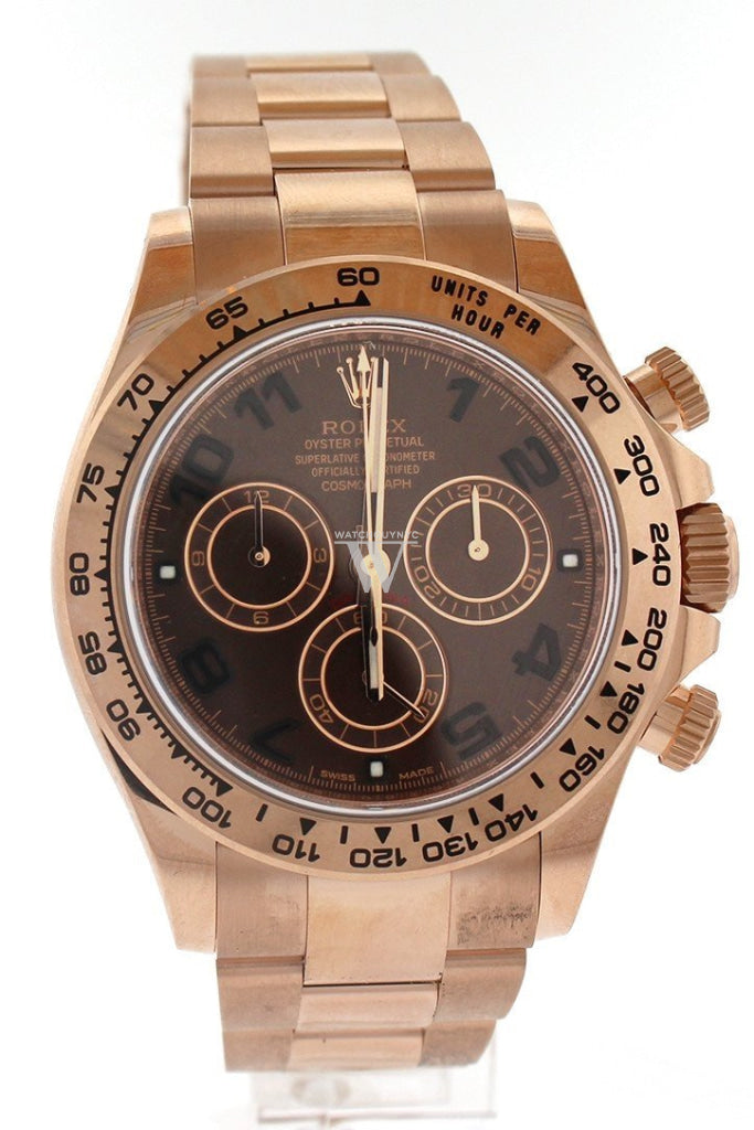 Rolex Cosmograph Daytona Chocolate Dial 18K Everose Gold Oyster Automatic Mens Watch 116505
