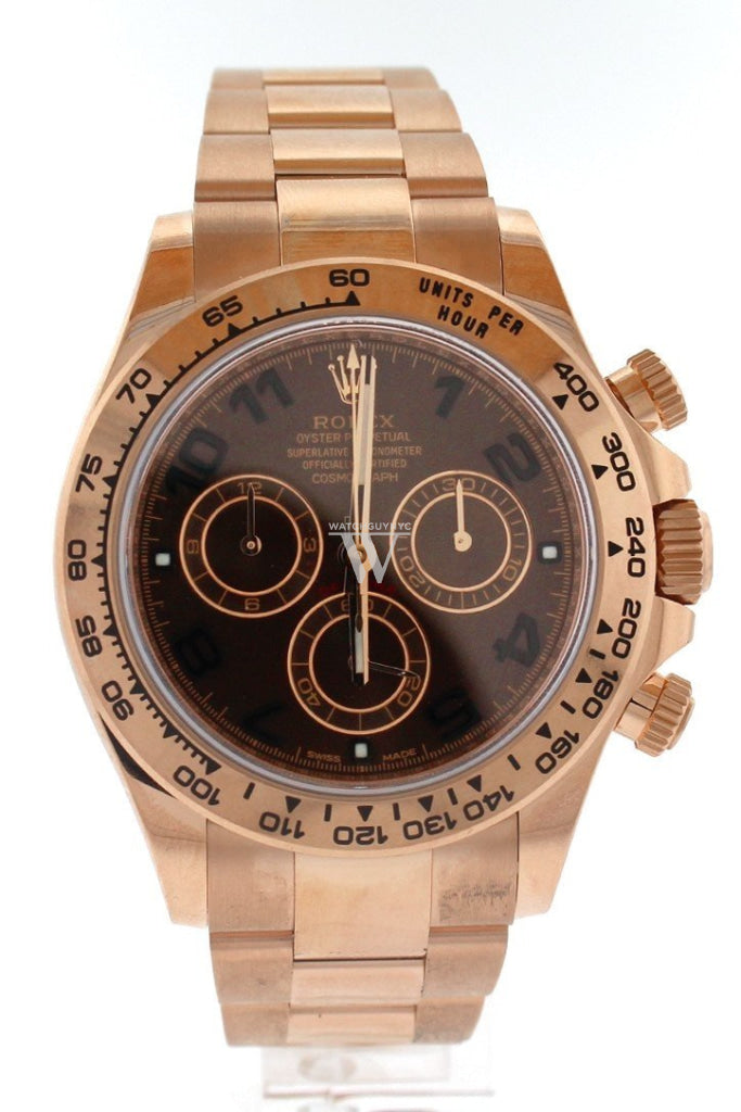 Rolex Cosmograph Daytona Chocolate Dial 18K Everose Gold Oyster Automatic Mens Watch 116505