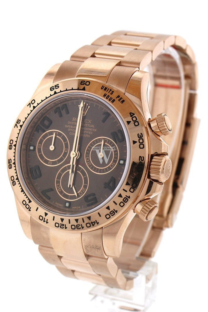 Rolex Cosmograph Daytona Chocolate Dial 18K Everose Gold Oyster Automatic Mens Watch 116505