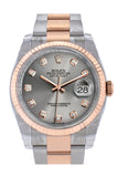 Rolex Datejust 36 Steel set with diamonds Dial Fluted Steel and 18k Rose Gold Oyster Watch 116231