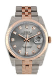 Rolex Datejust 36 Steel set with diamonds Dial Fluted Steel and 18k Rose Gold Jubilee Watch 116231