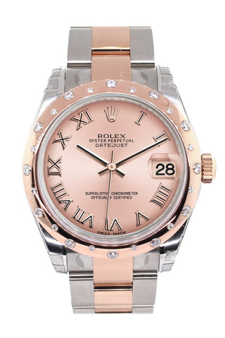 Rolex Datejust 31 Pink Roman Dial Diamond Bezel 18K Rose Gold Two Tone Ladies Watch 178341 / None