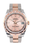 Rolex Datejust 31 Pink Dial Diamond Bezel 18K Rose Gold Two Tone Ladies Watch 178341