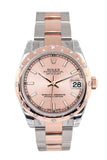 Rolex Datejust 31 Pink Dial Diamond Bezel 18K Rose Gold Two Tone Ladies Watch 178341