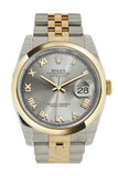 Rolex Datejust 36 Steel Roman 18k Gold Two Tone Jubilee Watch 116203