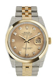 Rolex Datejust 36 Champagne-Colour Diamond Dial 18K Gold Two Tone Jubilee Watch 116203 Champagne
