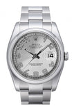 Rolex Datejust 36 Silver Concentric Dial Stainless Steel Oyster Men's Watch 116200