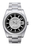 Rolex Datejust 36 Silver Black Dial Stainless Steel Oyster Men's Watch 116200