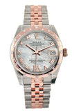 Rolex Datejust 31 White Mother Of Pearl Roman Large Vi Set With Diamond Dial Bezel 18K Rose Gold Two