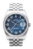 Rolex Datejust 36 Blue Concentric Dial Stainless Steel Jubilee Men's Watch 116200