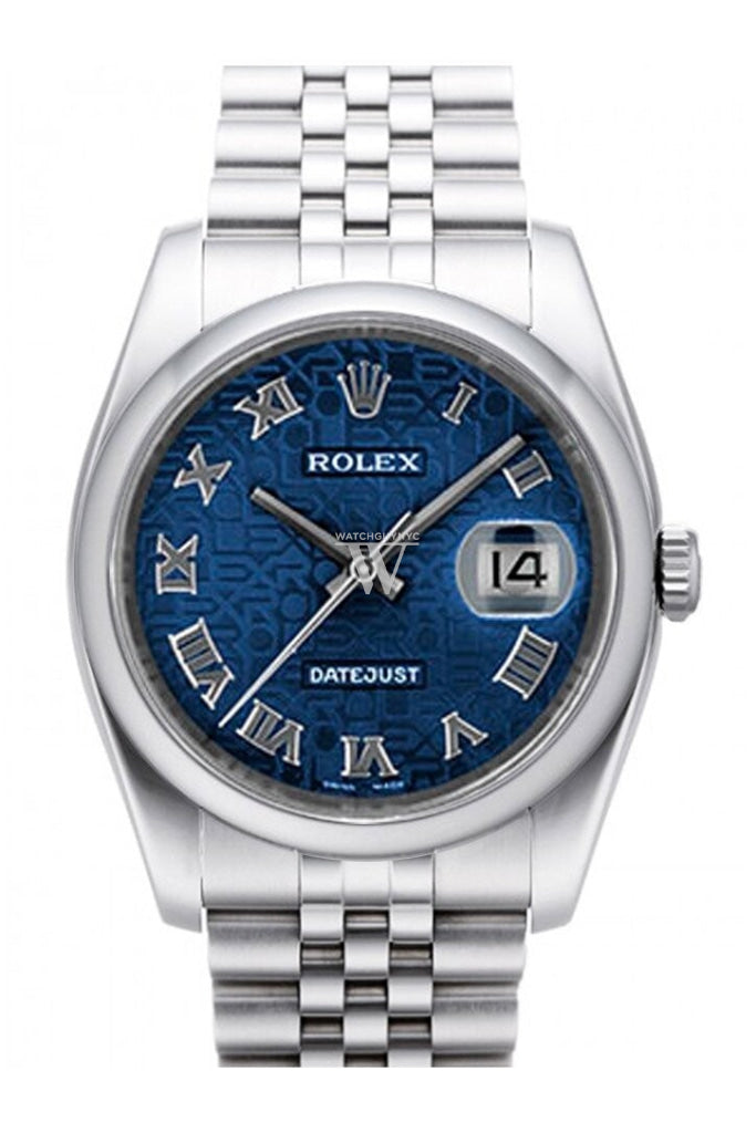 Rolex Datejust 36 Blue Jubilee Dial Stainless Steel Mens Watch 116200 / None