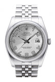Rolex Datejust 36 Silver Concentric Dial Stainless Steel Jubilee Men's Watch 116200