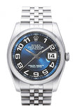Rolex Datejust 36 Blue Black Dial Stainless Steel Jubilee Men's Watch 116200