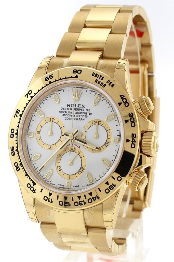 Rolex Cosmograph Daytona White Dial Gold Mens Watch 116508