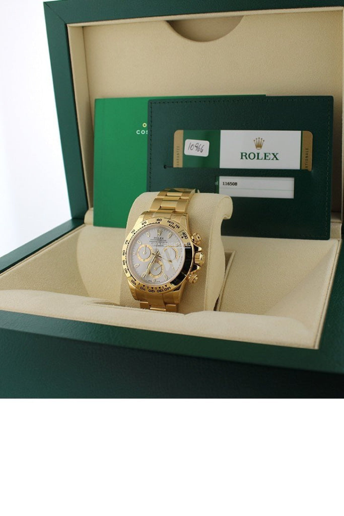 Rolex Cosmograph Daytona White Dial Gold Mens Watch 116508