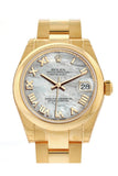 Rolex Datejust 31 White Mother of Pearl Roman Dial 18K Yellow Gold Ladies Watch 178248