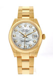 Rolex Datejust 31 White Mother Of Pearl Diamond Dial 18K Yellow Gold Ladies Watch 178248