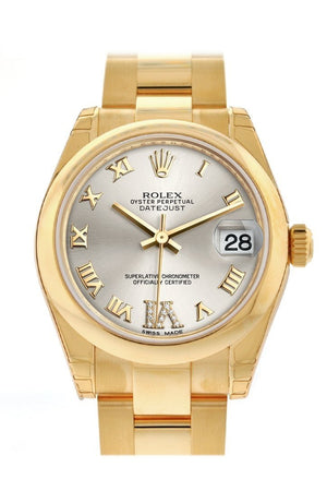 Rolex Datejust 31 Silver Large Vi Diamond Dial 18K Yellow Gold Ladies Watch 178248 / None