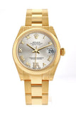 Rolex Datejust 31 Silver Large Vi Diamond Dial 18K Yellow Gold Ladies Watch 178248
