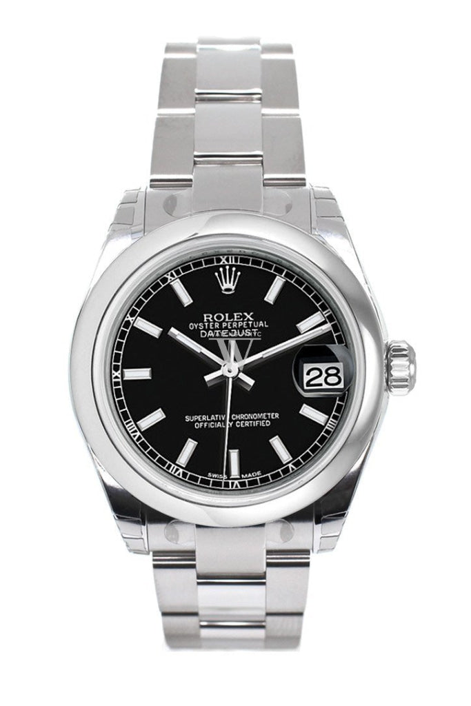 Rolex Datejust 31 Black Dial Steel Ladies Watch 178240