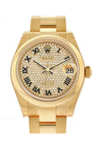 Rolex Datejust 31 Diamond Paved Dial 18K Yellow Gold Ladies Watch 178248 Pre-owned