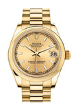 Rolex Datejust 31 Champagne Dial 18K Yellow Gold President Ladies Watch 178248