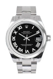 Rolex Datejust 31 Black Roman Dial Steel Ladies Watch 178240
