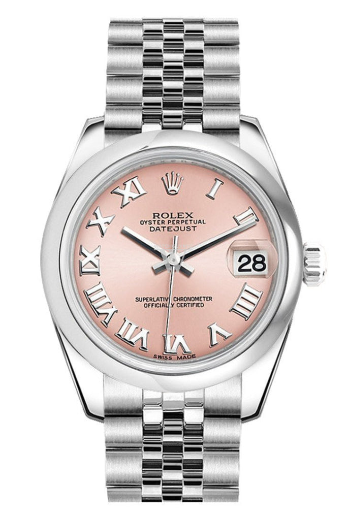 Rolex Datejust 31 Pink Roman Dial Stainless Steel Jubilee Ladies Watch 178240