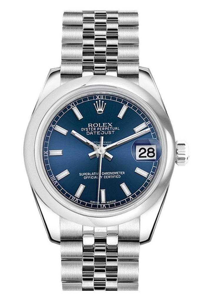 Rolex Datejust 31 Blue Dial Stainless Steel Jubilee Ladies Watch 178240