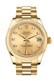 Rolex Datejust 31 Champagne Diamond Dial 18K Yellow Gold President Ladies Watch 178248 Pre-owned